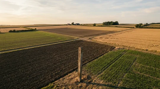 Analyse financière d'un investissement en terres agricoles avec documents et calculatrice