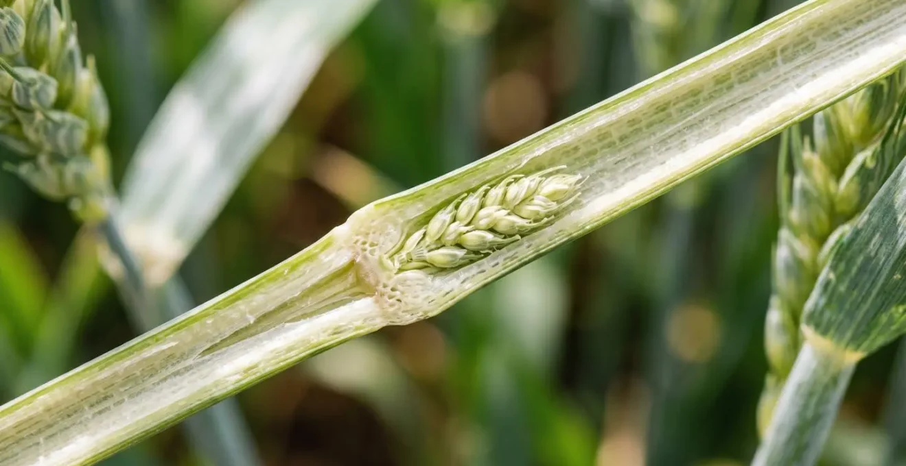 Observation détaillée du stade phénologique épi 1 cm sur plant de blé