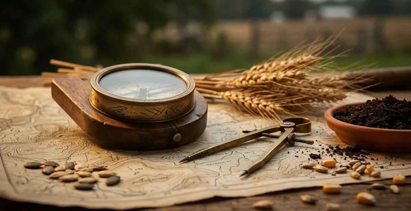Représentation symbolique d'un patrimoine agricole partagé via parts sociales de groupement foncier